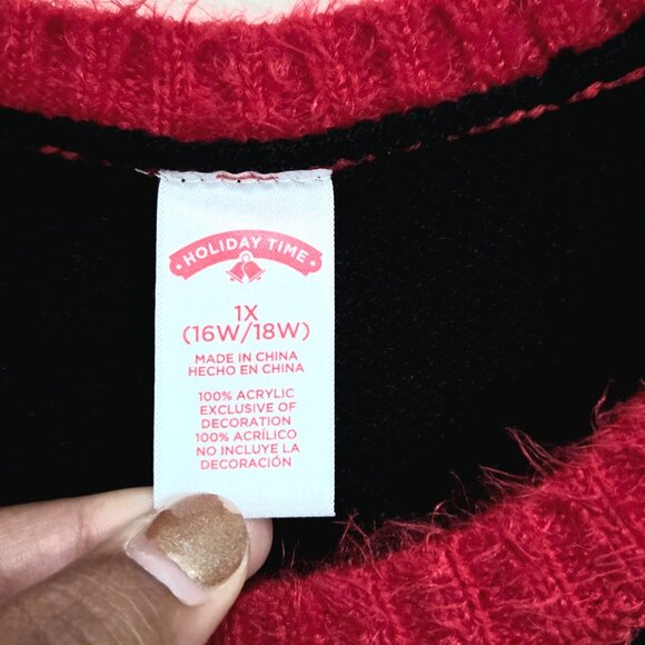 Holiday Time Christmas Sweater – 1X (16W/18W) - Picture 2 of 6